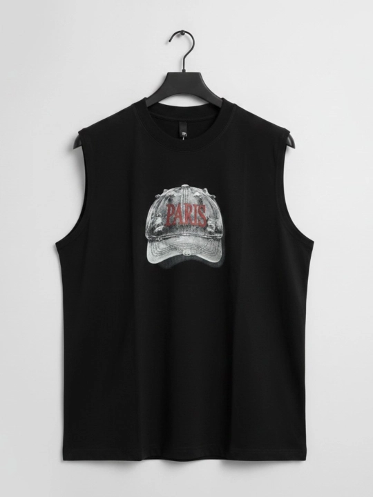 Футболка без рукавов для мужчин oversize, свободного кроя, стильная - 