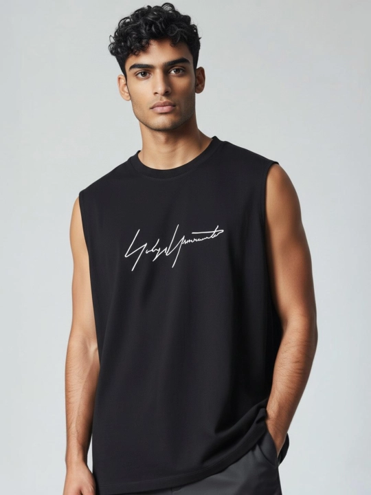 Футболка без рукавов для мужчин oversize, свободного кроя, стильная