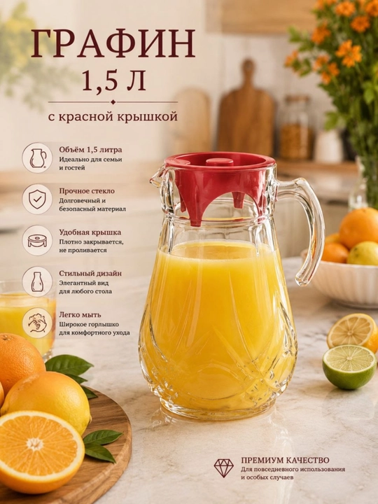 Grafin Noritazeh Arena qizil qopqoq bilan, 1.5 l - 