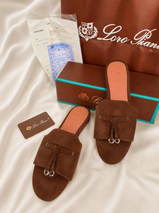 Ayollar poyabzali, premium stil oyoq kiyim, ayollar tapochkasi, LORO PIANA - 