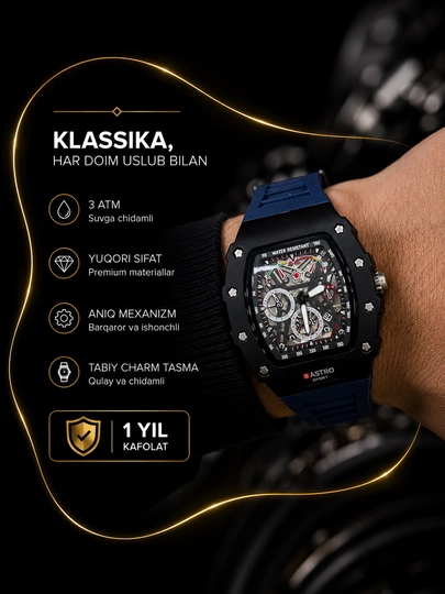 Мужские наручные часы Richard Mille, спортивные кварцевые часы со скелетным дизайном — MYESSEL-RICHARD3-ТЕМНСИН