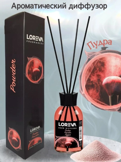 Освежитель воздуха для дома и офиса LOREVA, 110 мл — MVSTORE-LOREVA-ПУДР