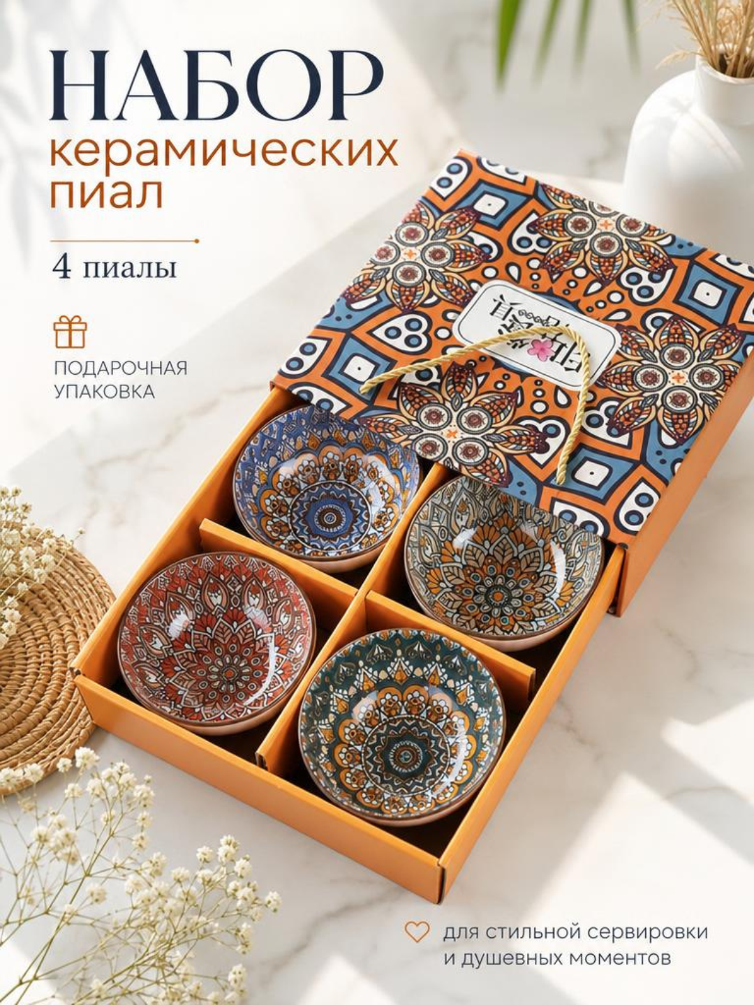 Набор декоративных керамических пиал (4/6 шт.)