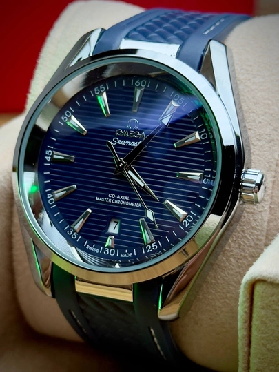 Мужские часы с автоподзаводом, механические, стиль Omega Seamaster — RWATCHS-RYLWSEA-СИНИЙ