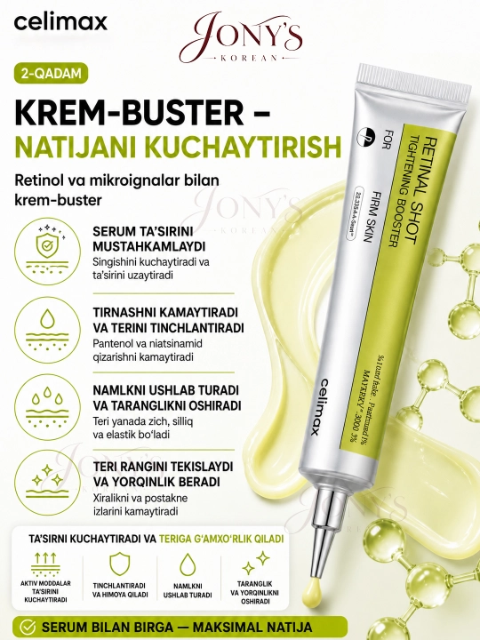 Celimax Retinol Shot: лифтинг-бустер и сыворотка, c ретинолом и микроиглами