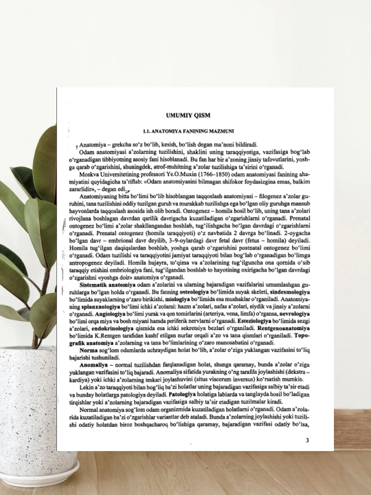 Odam anatomiyasi darslik kitob, tibbiyot oliygohlari talabalari uchun