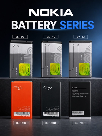 Качественные аккумуляторы для Nokia и китайских телефонов: BL-4C, BL-5C, BV-6A, BL-25BI