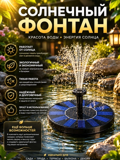 Декоративный фонтан на солнечной батарее - 