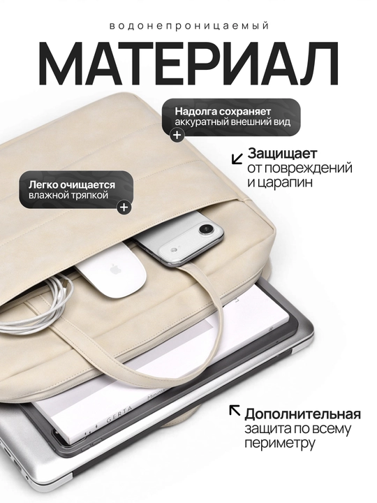Премиальная сумка для ноутбука 15.6", водоотталкивающий материал