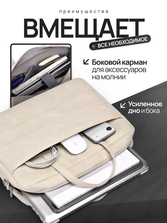 Премиальная сумка для ноутбука 15.6", водоотталкивающий материал