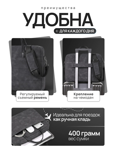 Премиальная сумка для ноутбука 15.6", водоотталкивающий материал