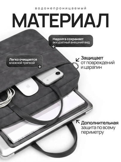 Премиальная сумка для ноутбука 15.6", водоотталкивающий материал