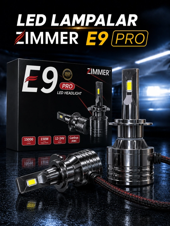 Zimmer E9 PRO LED lampalar 15000LM 150W 12–24V yaqin va uzoq nur uchu - 