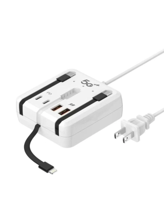 Universal zaryadlovchi 66W 5 ta 1 da, Type-C, Lightning, Micro USB kabel +sovg‘a adapter