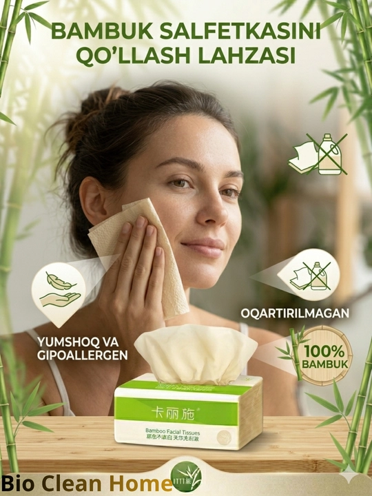 Greenleaf tomonidan ishlab chiqarilgan ILIFE bambuk salfetkalari