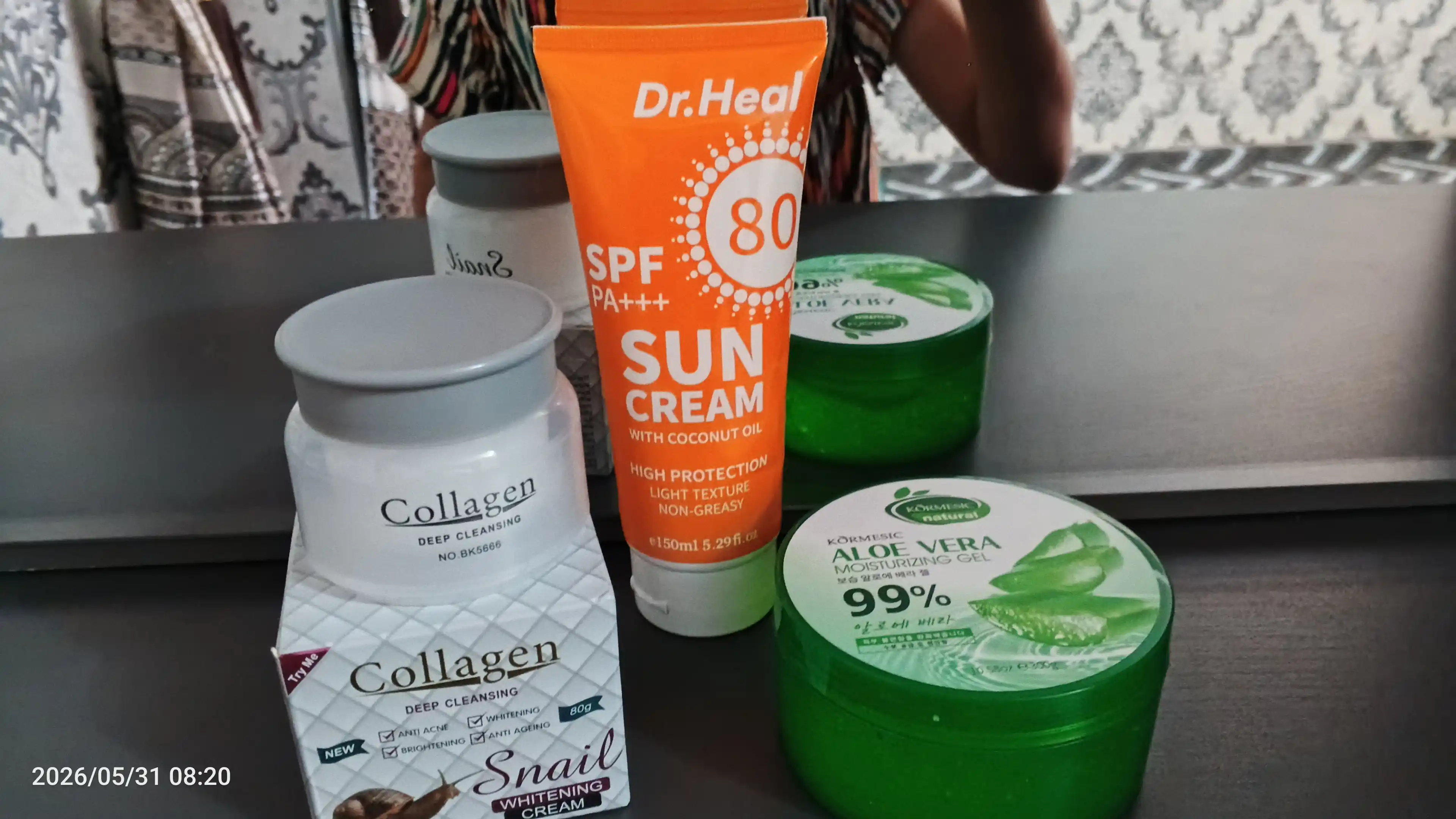 Quyoshdan himoyalovchi krem Dr. Heal Sun Cream SPF 80 PA+++, E vitamini, kokos moyi, 150 ml