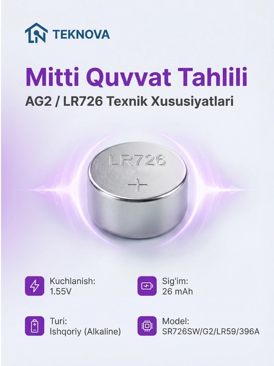 Алкалиновые батарейки дисковые Teknova LR44 AG13, 10 шт