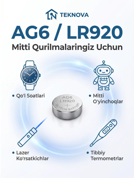 Алкалиновые батарейки дисковые Teknova LR44 AG13, 10 шт