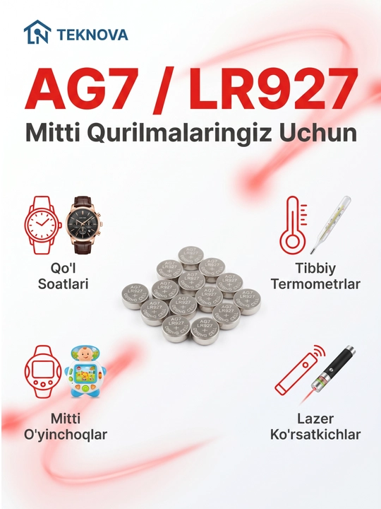 Алкалиновые батарейки дисковые Teknova LR44 AG13, 10 шт