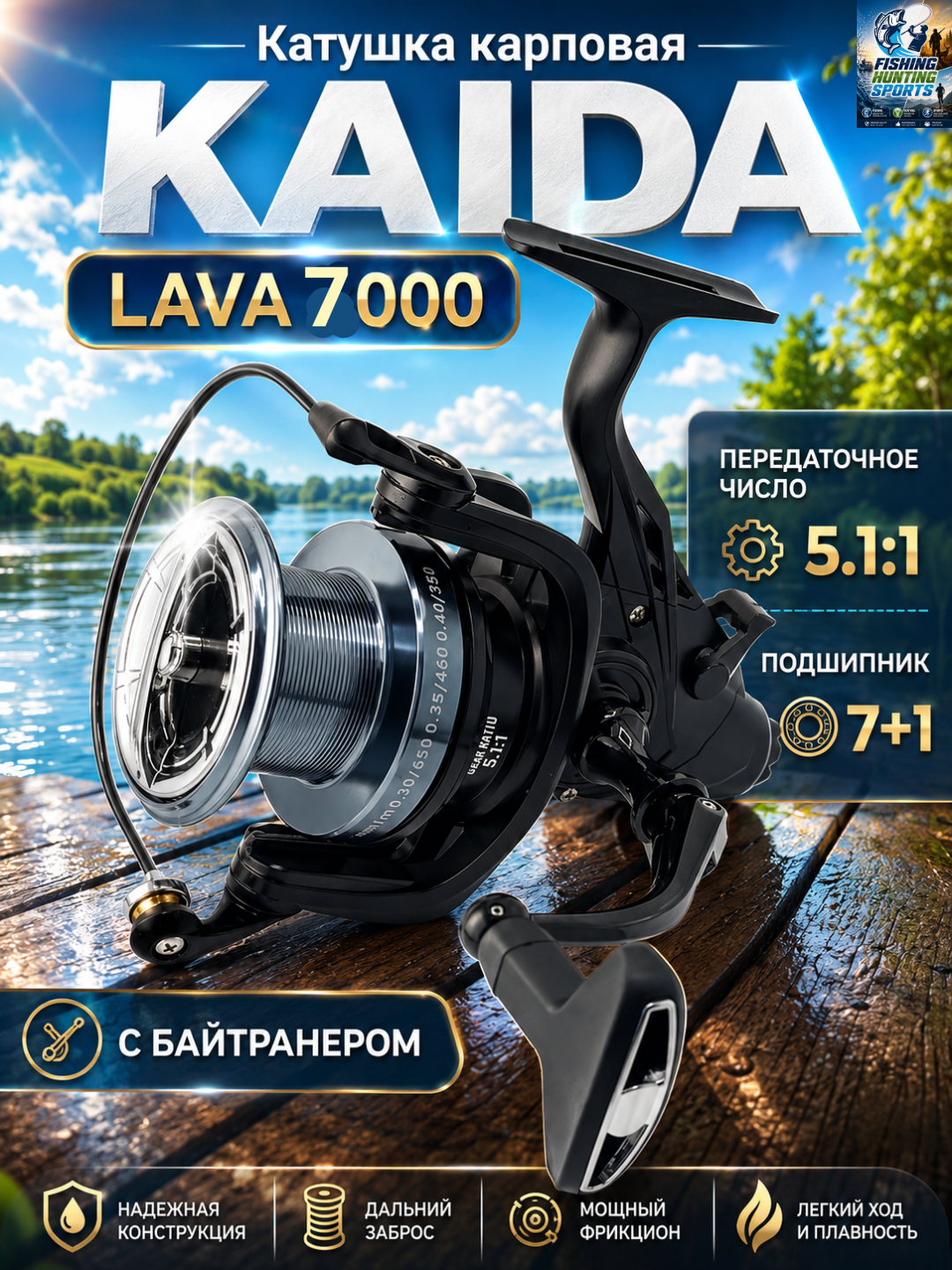 Катушка для морской и карповой рыбалки