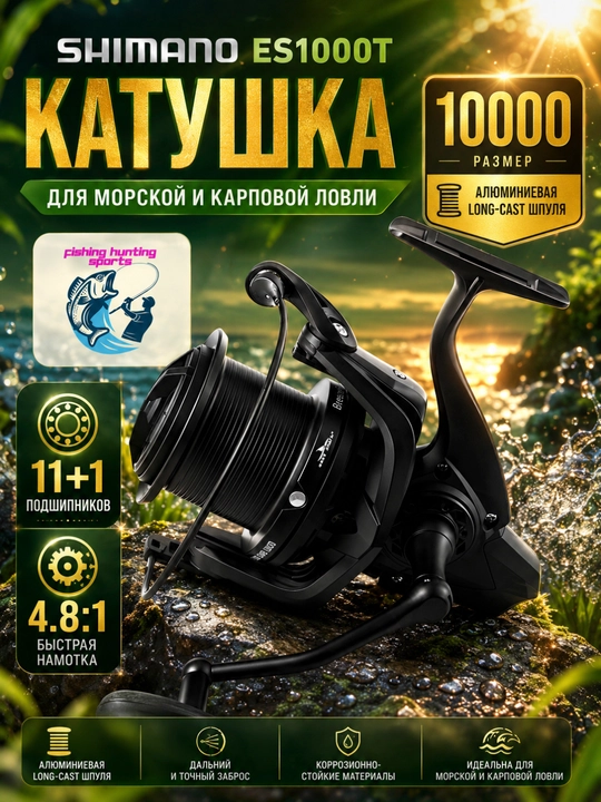 Dengiz va karp baliq ovlash uchun katushka - 