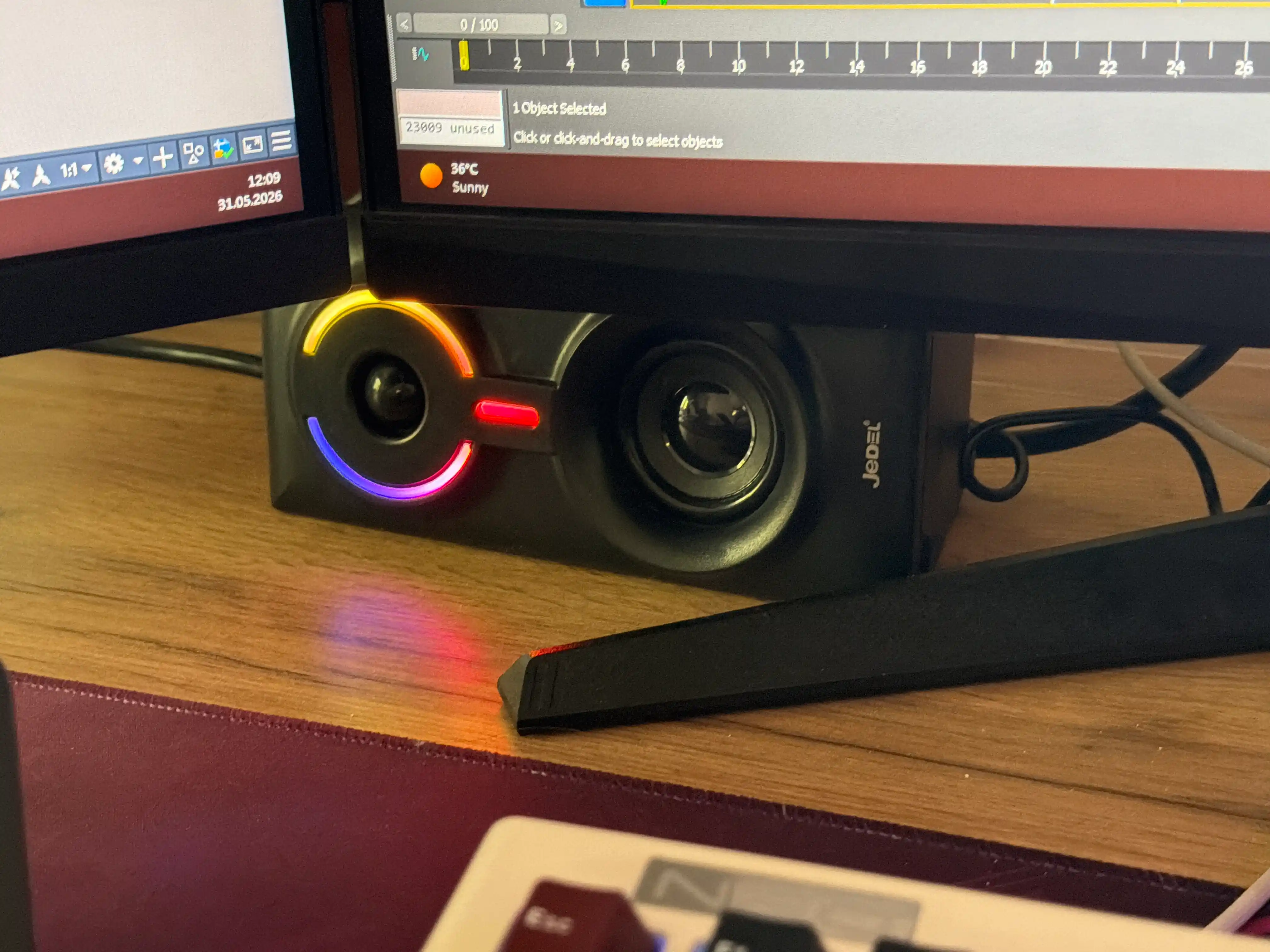 Колонка для компьютера и ноутбука, сабвуфер с подсветкой RGB, для офиса и для геймеров