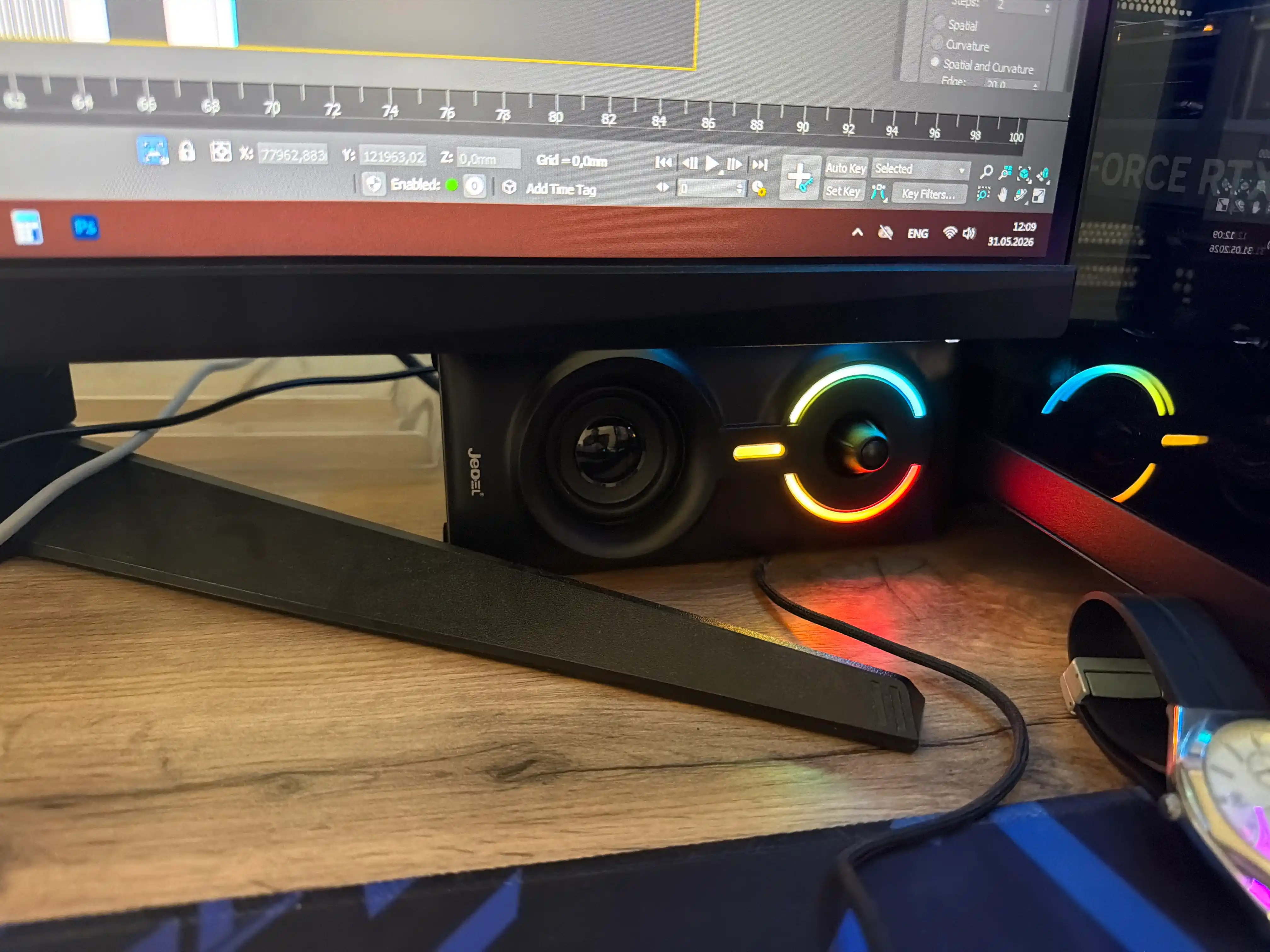 Колонка для компьютера и ноутбука, сабвуфер с подсветкой RGB, для офиса и для геймеров