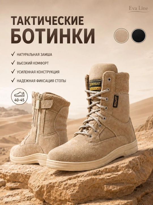 Erkaklar uchun harbiy, taktik, trekking va kundalik botinkalari,zamsh va charm bertslar