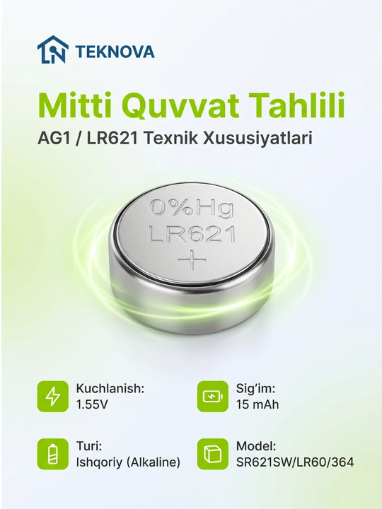 Алкалиновые батарейки дисковые Teknova LR44 AG13, 10 шт