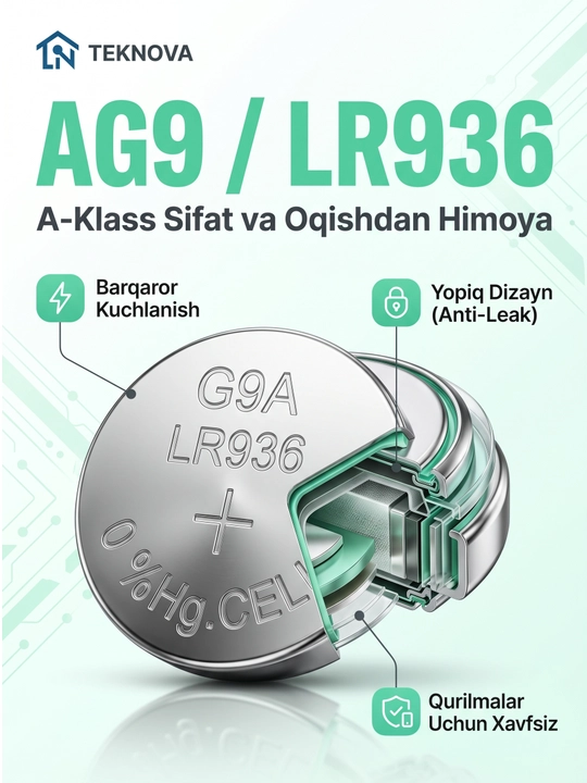 Алкалиновые батарейки дисковые Teknova LR44 AG13, 10 шт