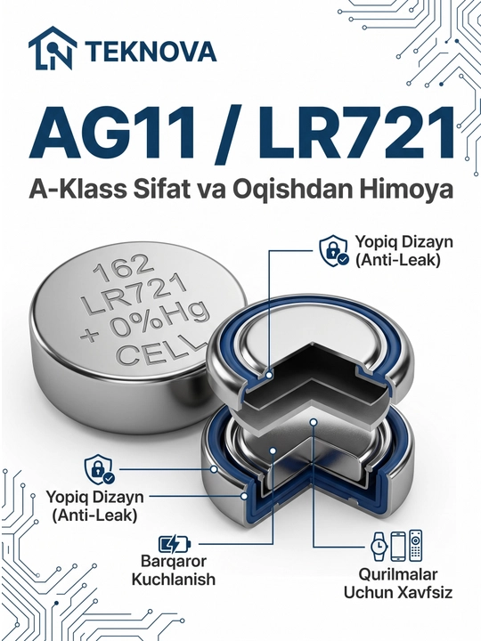 Алкалиновые батарейки дисковые Teknova LR44 AG13, 10 шт