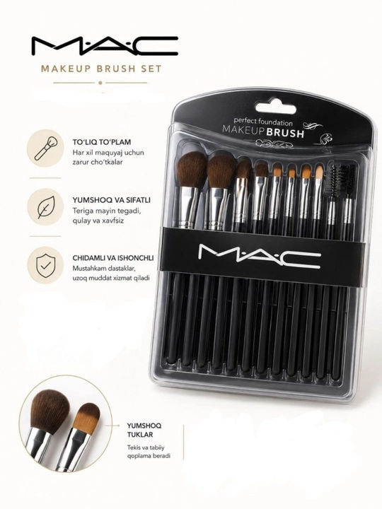 MAC Professional Makeup Brush Set – professional makiyaj cho‘tkalari to‘plami - 