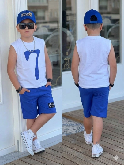 O‘g‘il bolalar uchun futbolka va shortik to‘plami — 100% paxtadan tayyorlangan