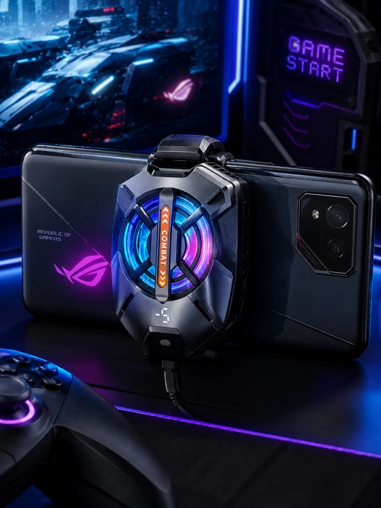 Кулер для смартфона с RGB-подсветкой и цифровым дисплеем