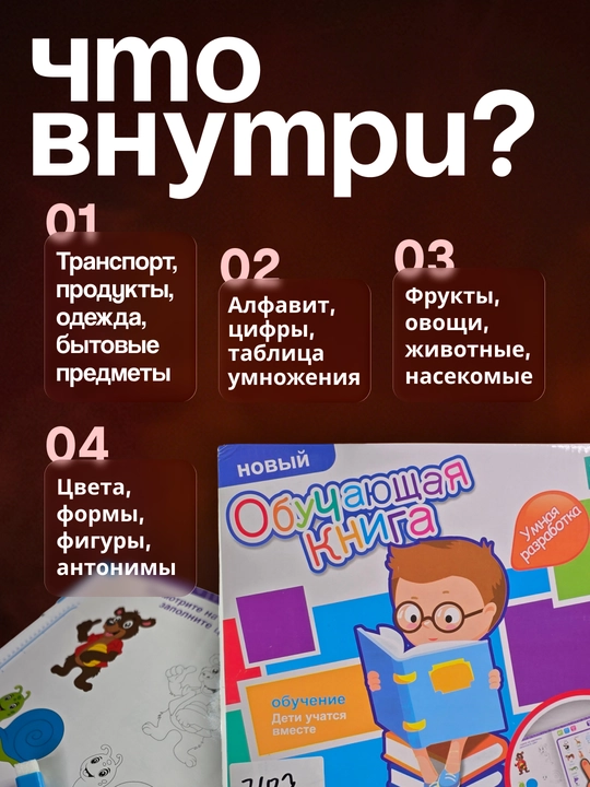 Sozlovchi kitob  gapiruvchi kitob bolalar uchun, ovozli o‘quv plansheti