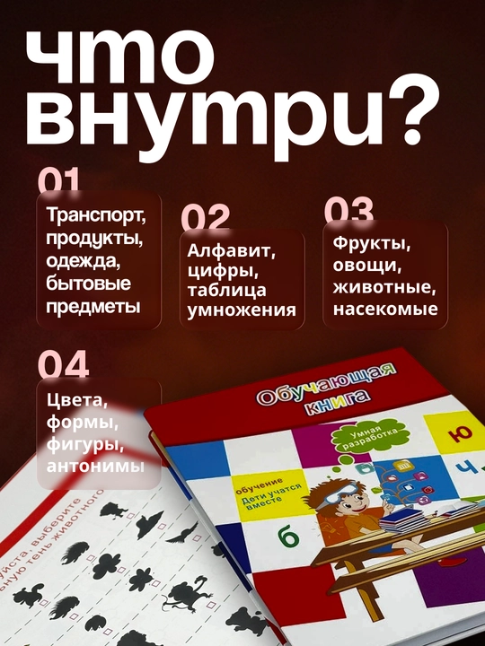 Sozlovchi kitob  gapiruvchi kitob bolalar uchun, ovozli o‘quv plansheti