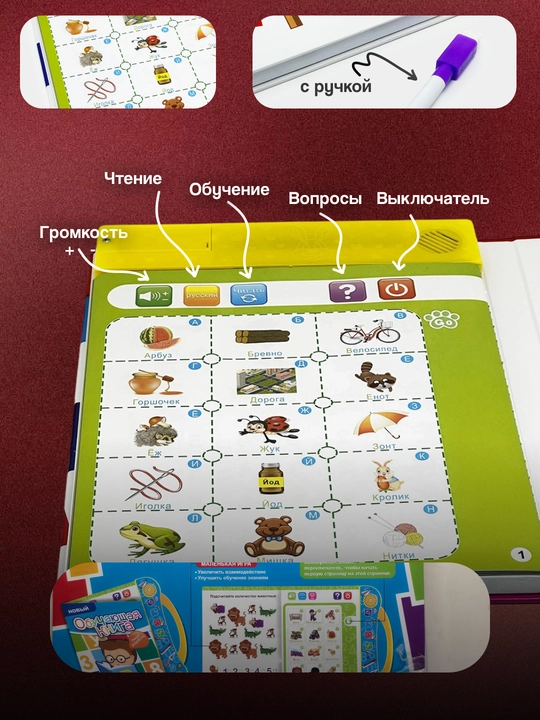 Sozlovchi kitob  gapiruvchi kitob bolalar uchun, ovozli o‘quv plansheti