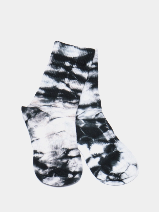 Носки унисекс хлопковые спортивные длинные Tie-Dye - цветные и дышащие