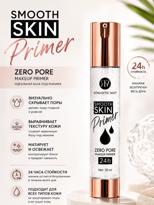 Romantic May Smooth Skin Zero Pore Makeup Primer 24h — база под макияж, праймер