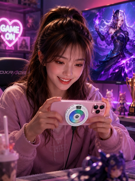 Кулер для смартфона с RGB-подсветкой и цифровым дисплеем