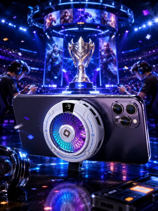 Кулер для смартфона с RGB-подсветкой и цифровым дисплеем