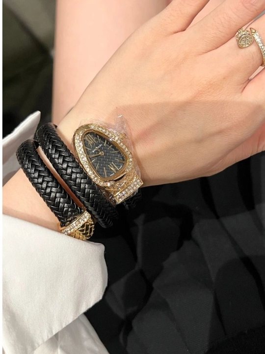 Elegant ayollar qo'l soati Serpenti uslubida, uzun tasmali
