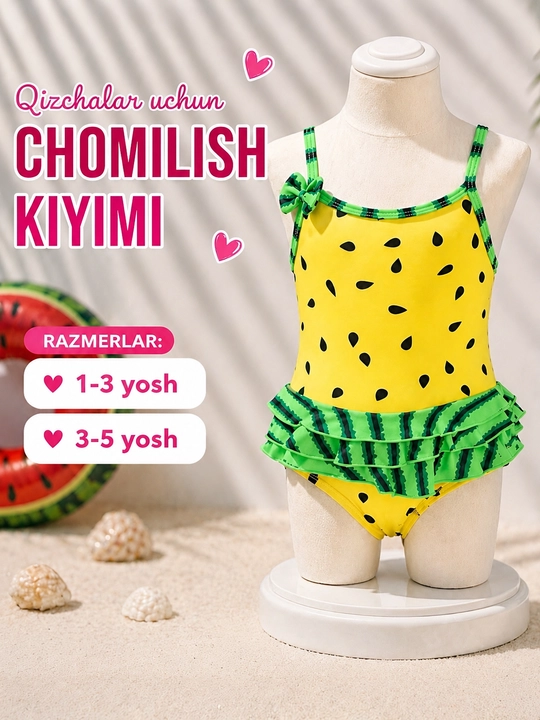 Qizaloqlar chomilish kiyimi olchamlari 1-3 yosh 3-5 yosh - 