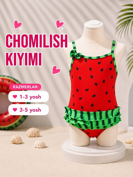 Qizaloqlar chomilish kiyimi olchamlari 1-3 yosh 3-5 yosh - 
