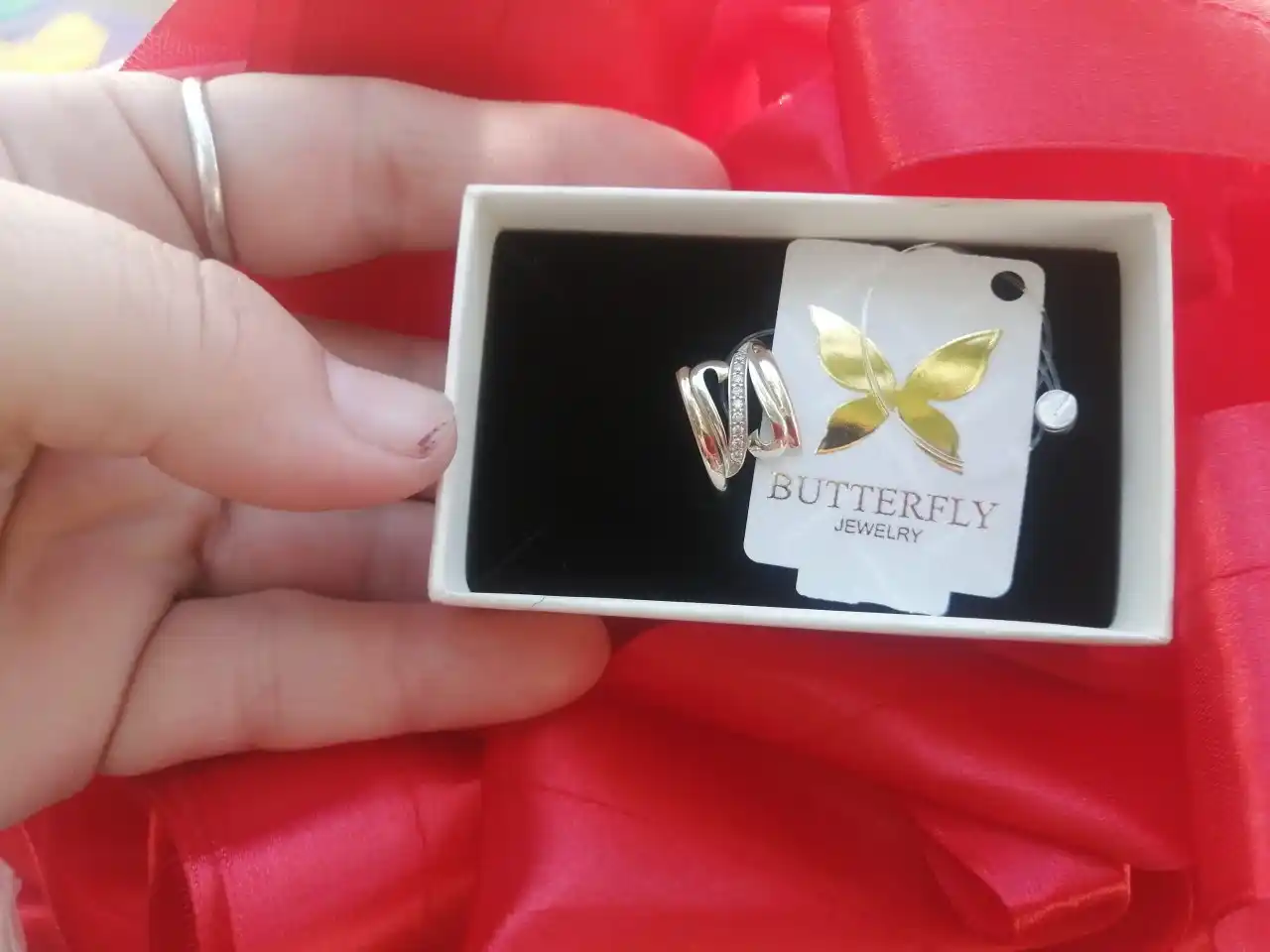 Ayollar uchun oltin uzuk, 10 xil modelda, SET6U, 585 probali oltin, BUTTERFLY GOLD