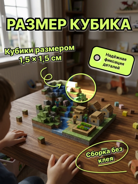 Minecraft My World magnit konstruktori, bolalar uchun rivojlantiruvchi kubiklar