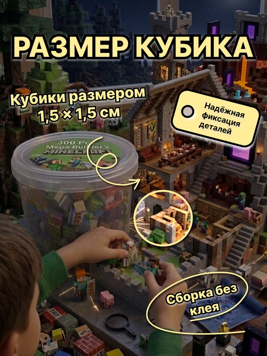 Minecraft My World magnit konstruktori, bolalar uchun rivojlantiruvchi kubiklar