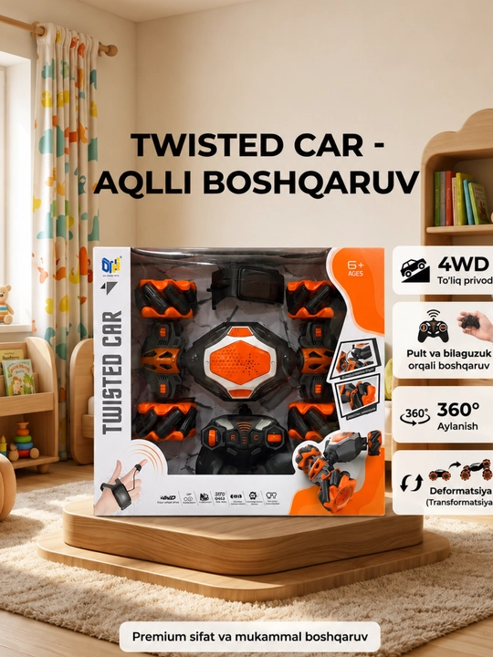 Twisted car, машинка трансформер, машинка на пульте, gesture control, 4wd - 