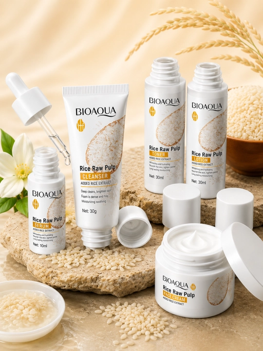 BIOAQUA Rice Raw Pulp набор для ухода за лицом глубоко очищает кожу и осветляет её
