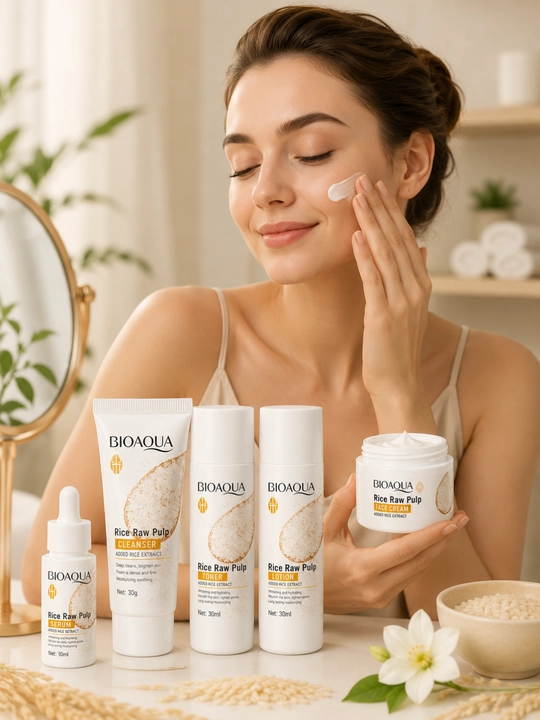 BIOAQUA Rice Raw Pulp набор для ухода за лицом глубоко очищает кожу и осветляет её